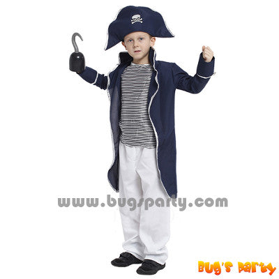 Blue jacket pirate boy costume
