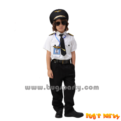 commercial pilot child costume, white color