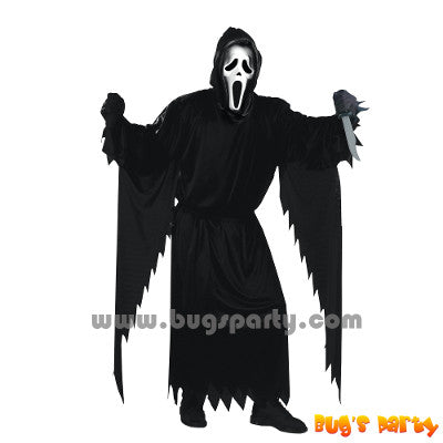 Ghost face, scream face eerie Halloween adult costume