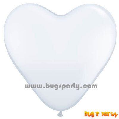 Balloon Latex White Hrt