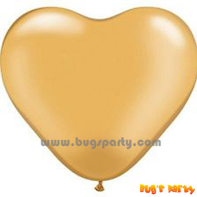 gold colour heart shaped helium balloons