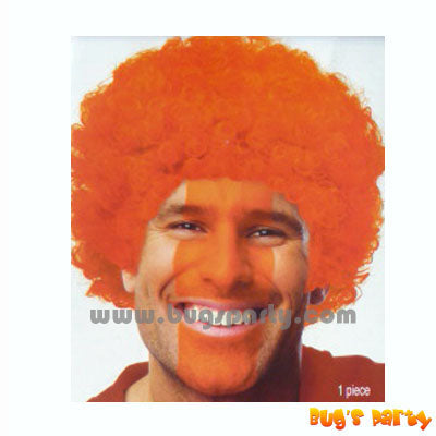 orange color Curly Afro Wig