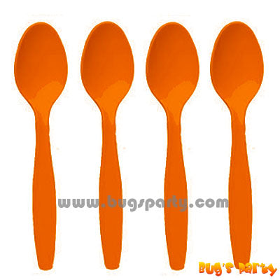 Orange color Plastic Spoons