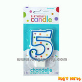 Number 5 Polka Dots Candle