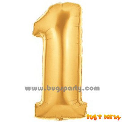 Number 1 Shaped Gold Color Balloon
