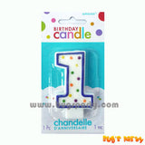 Number 1 Polka Dots Candle