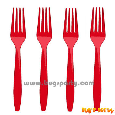Red Plastic Forks