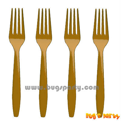 Gold color Plastic Forks