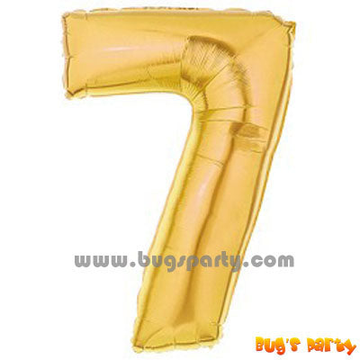 Number 7 Shaped Gold Color Balloon