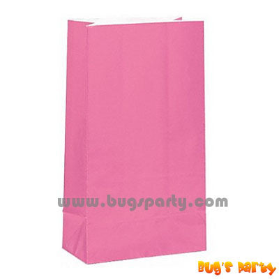 12 Pink Color paper bags