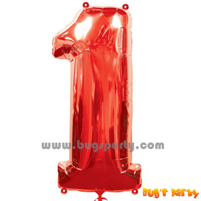 Red 1 Shaped Number Balloon