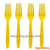 Yellow Sunshine color plastic Forks