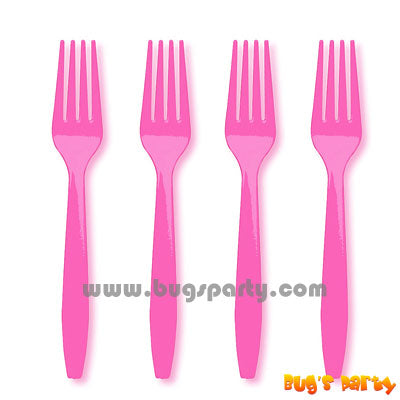 Pink color plastic Forks