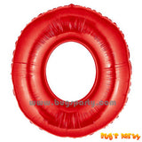 Red 0 Shaped Number Balloon
