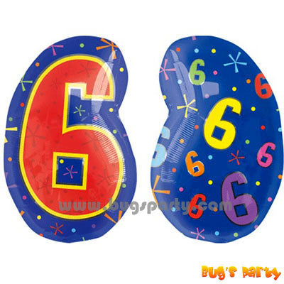 Multicolor Number 6 Balloon