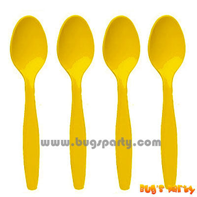 Yellow Sunshine color plastic Spoons